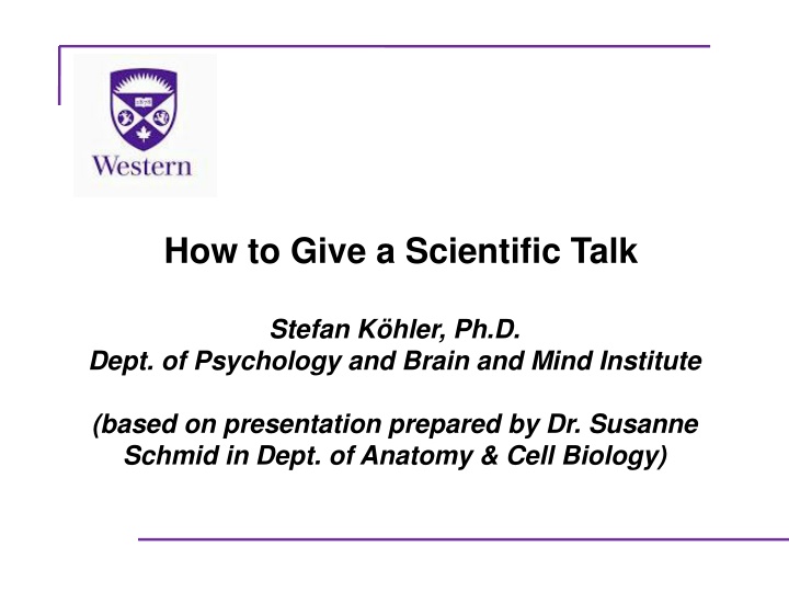 how to give a scientific talk