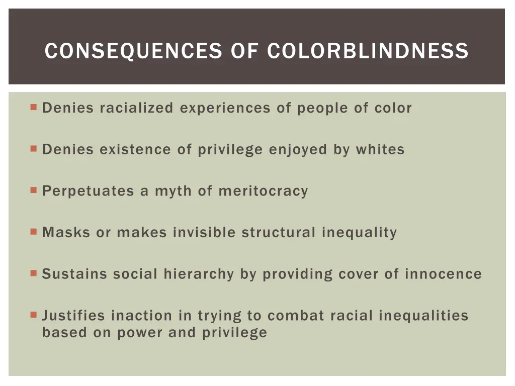 consequences of colorblindness