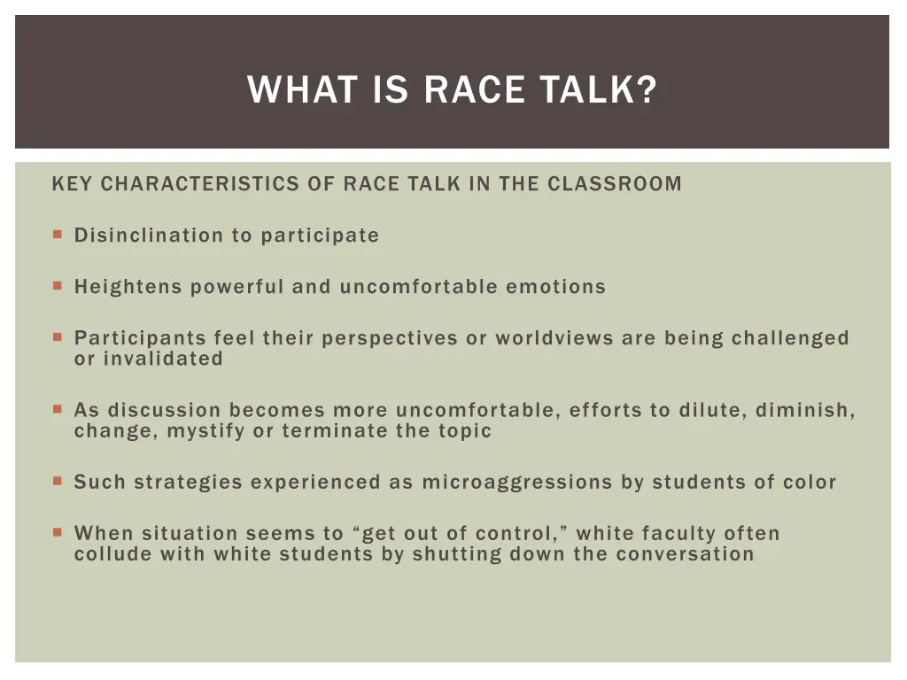 what is race talk