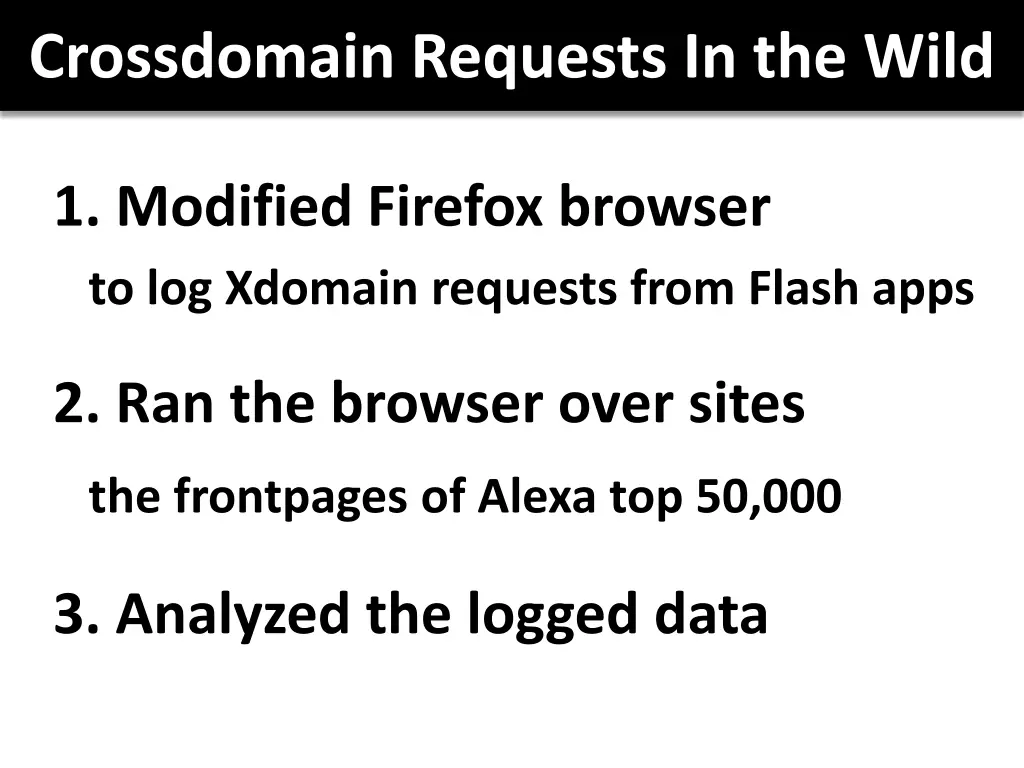 crossdomain requests in the wild