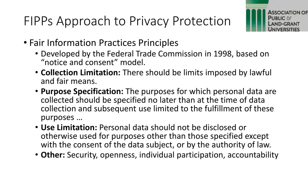 fipps approach to privacy protection