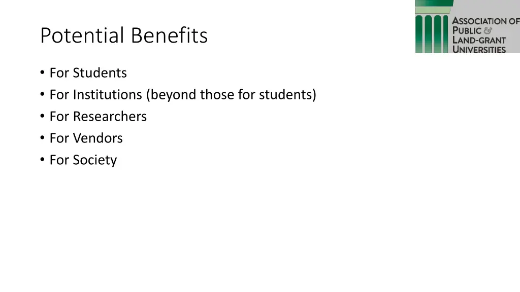 potential benefits