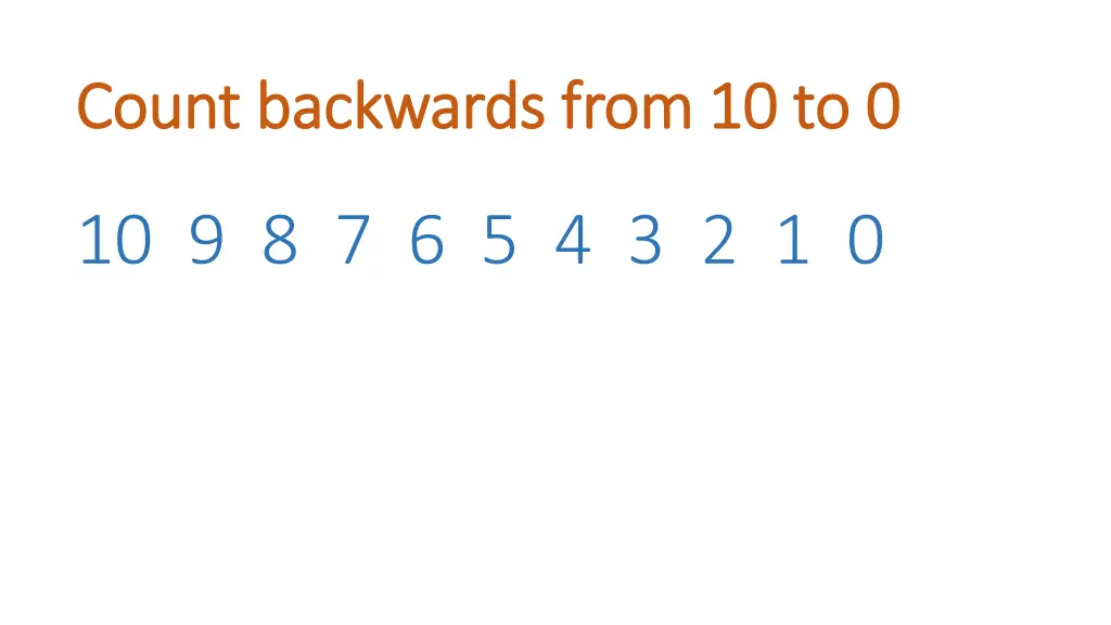 count backwards from 10 to 0 count backwards from