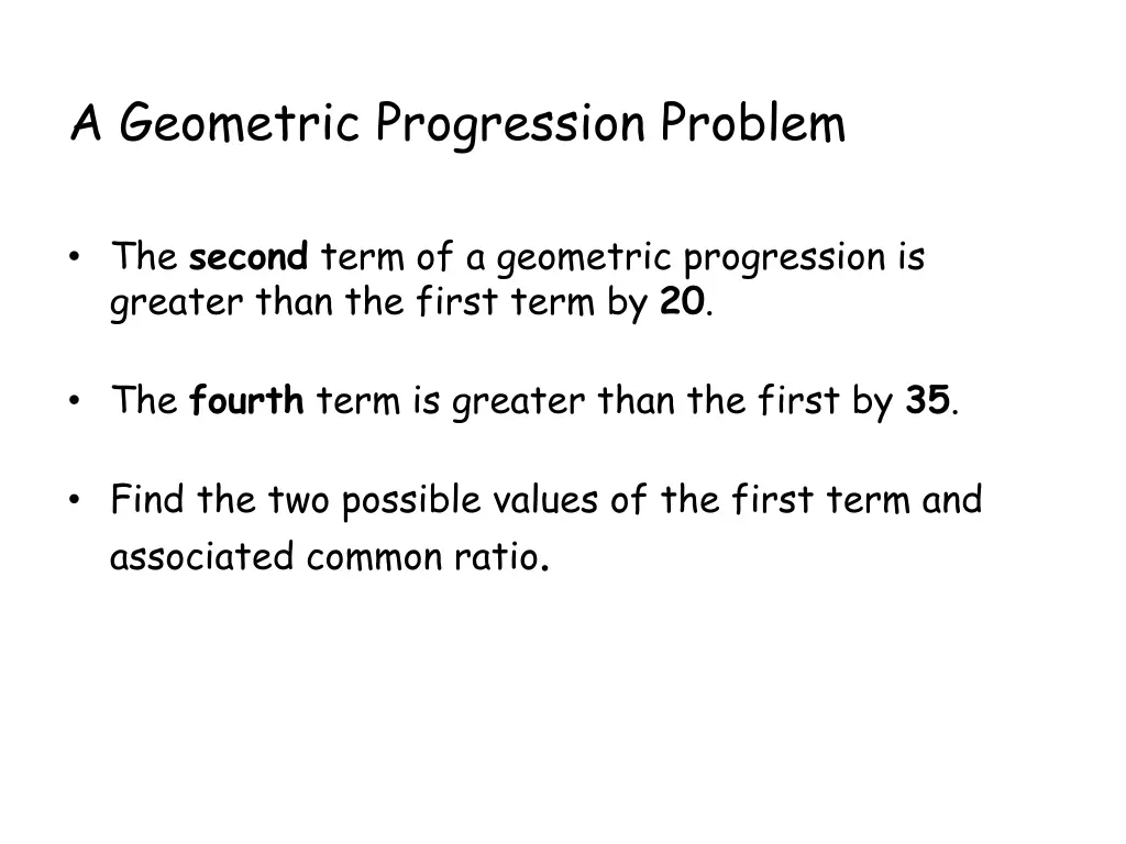 a geometric progression problem 1