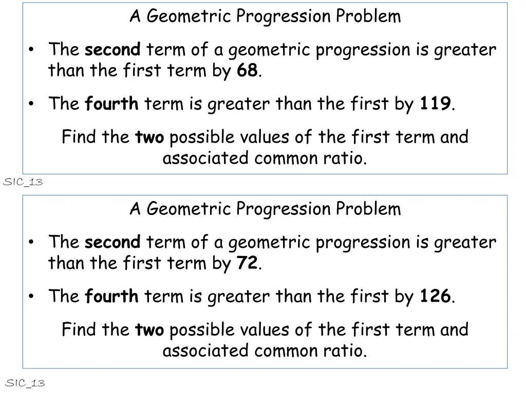 a geometric progression problem 10