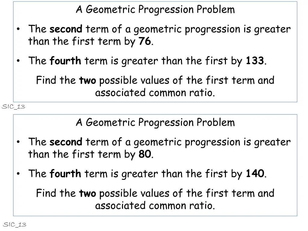 a geometric progression problem 11