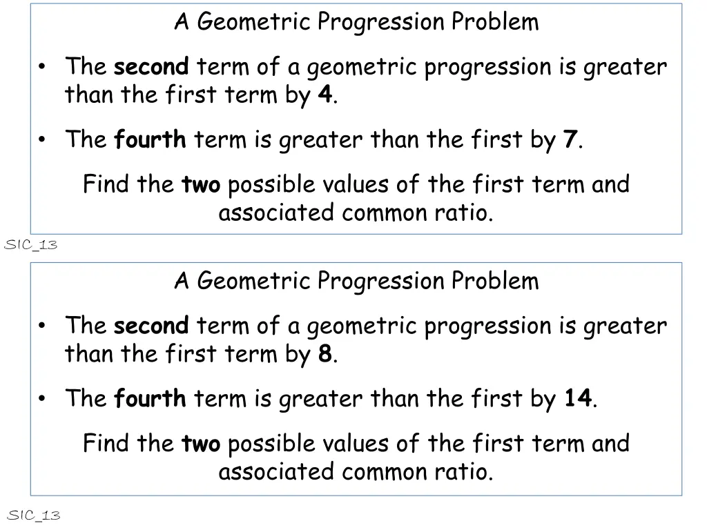 a geometric progression problem 2