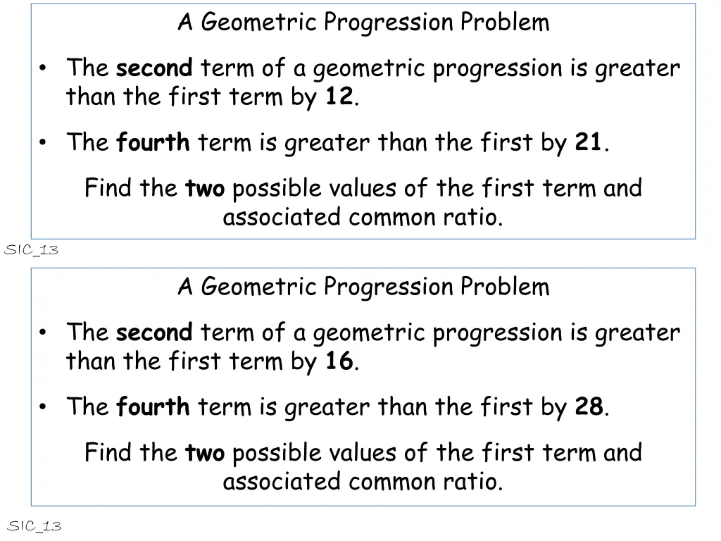 a geometric progression problem 3