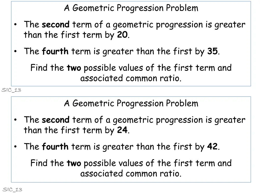 a geometric progression problem 4