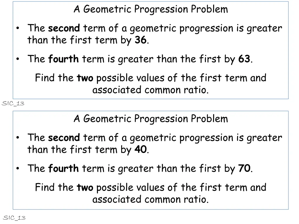 a geometric progression problem 6