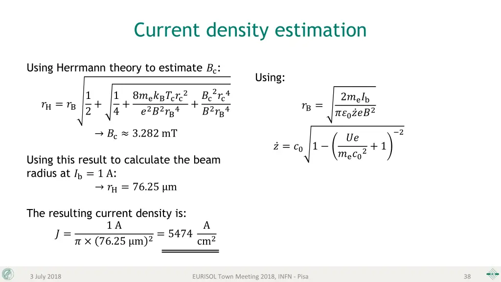 current density estimation