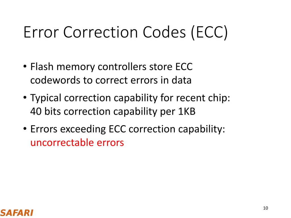 error correction codes ecc