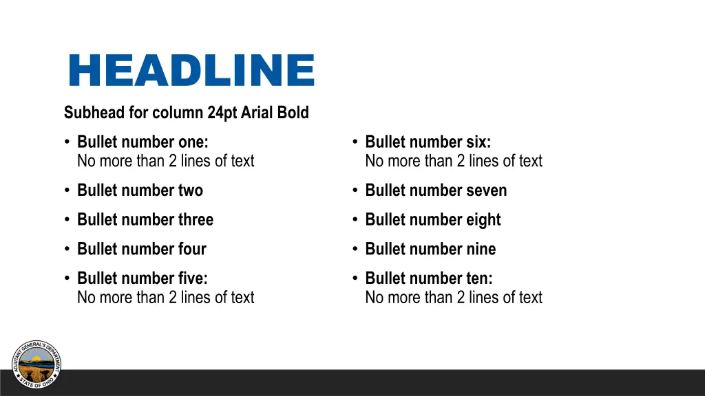 headline subhead for column 24pt arial bold 2