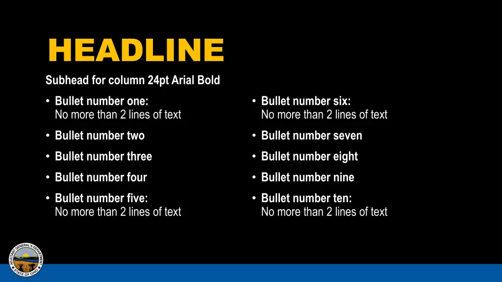 headline subhead for column 24pt arial bold