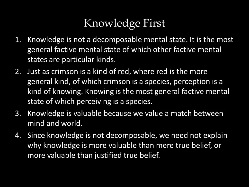 knowledge first