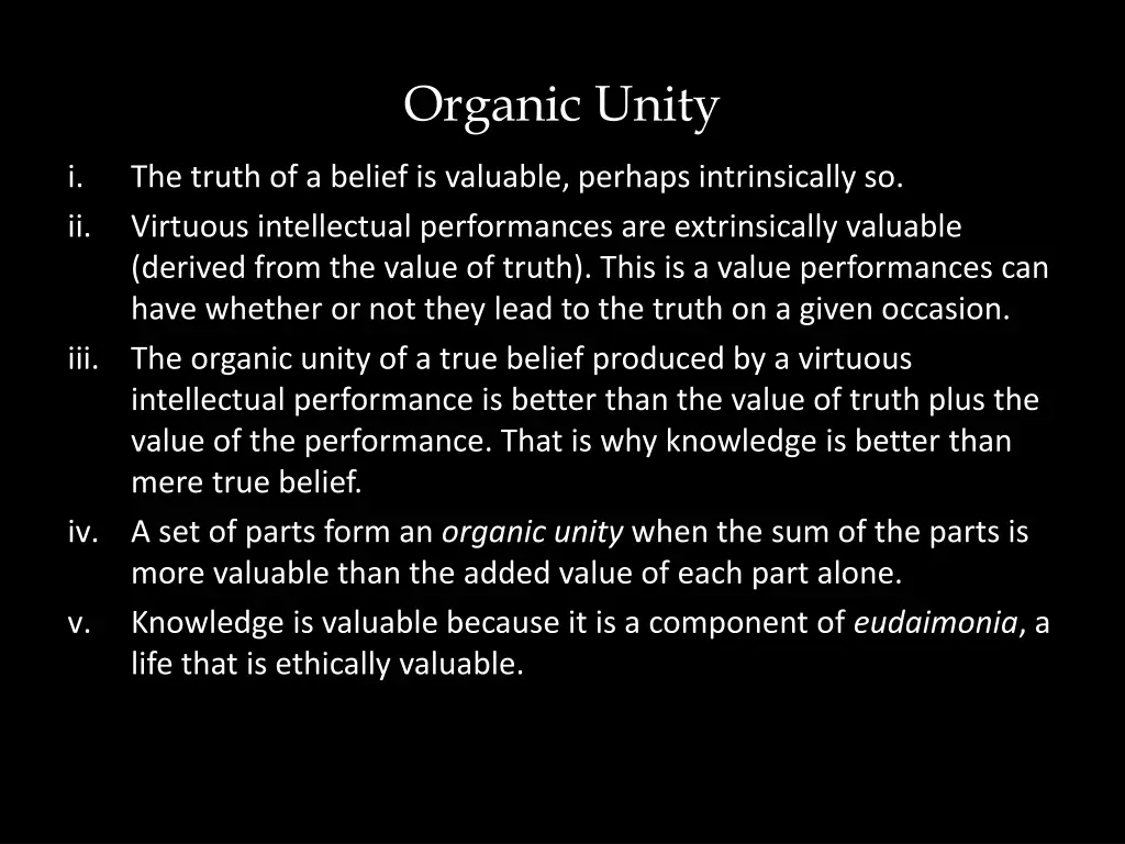 organic unity