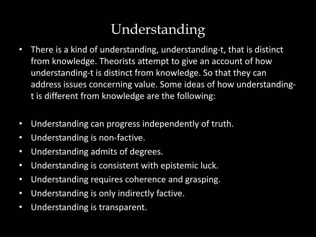 understanding