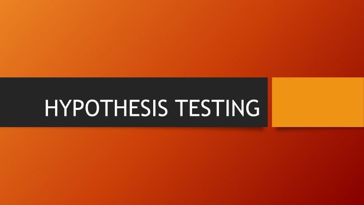 hypothesis testing