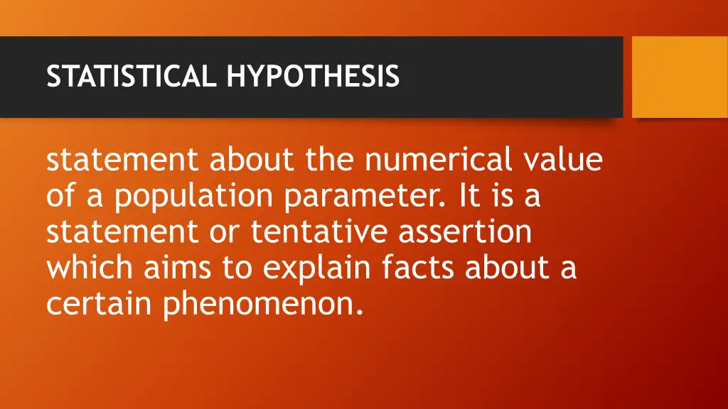 statistical hypothesis