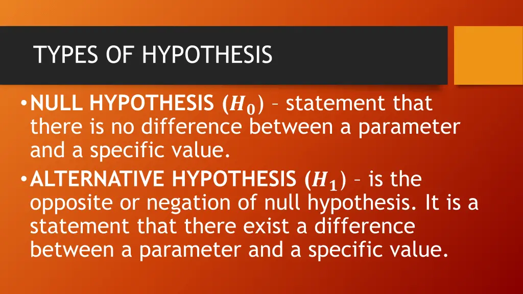 types of hypothesis