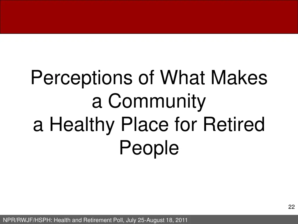 perceptions of what makes a community a healthy