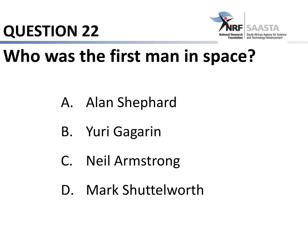 question 22 who was the first man in space