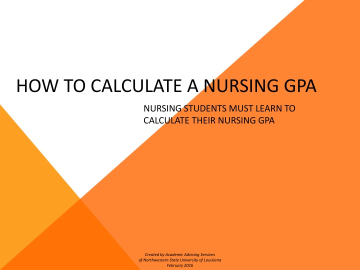 how to calculate a nursing gpa