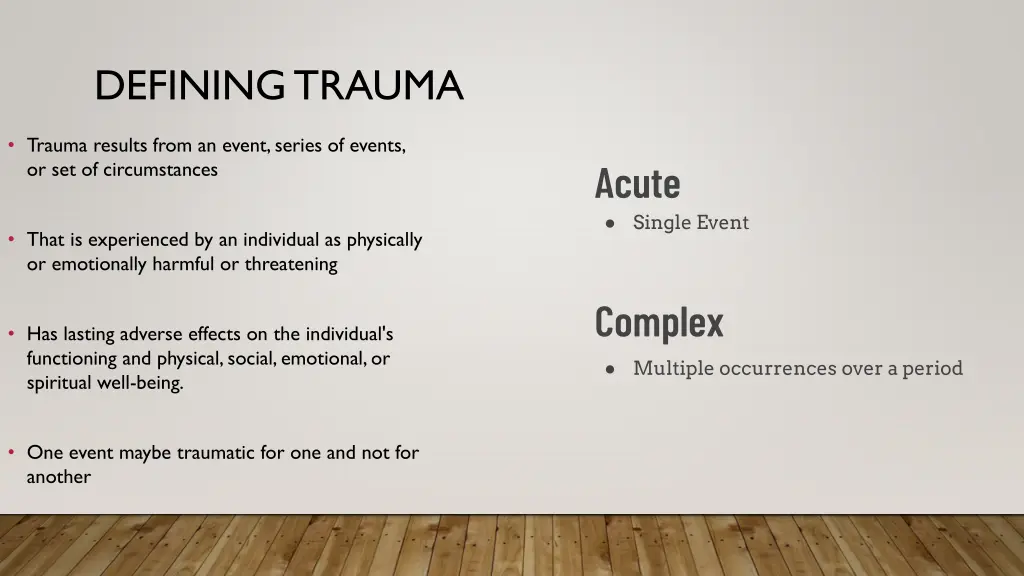 defining trauma