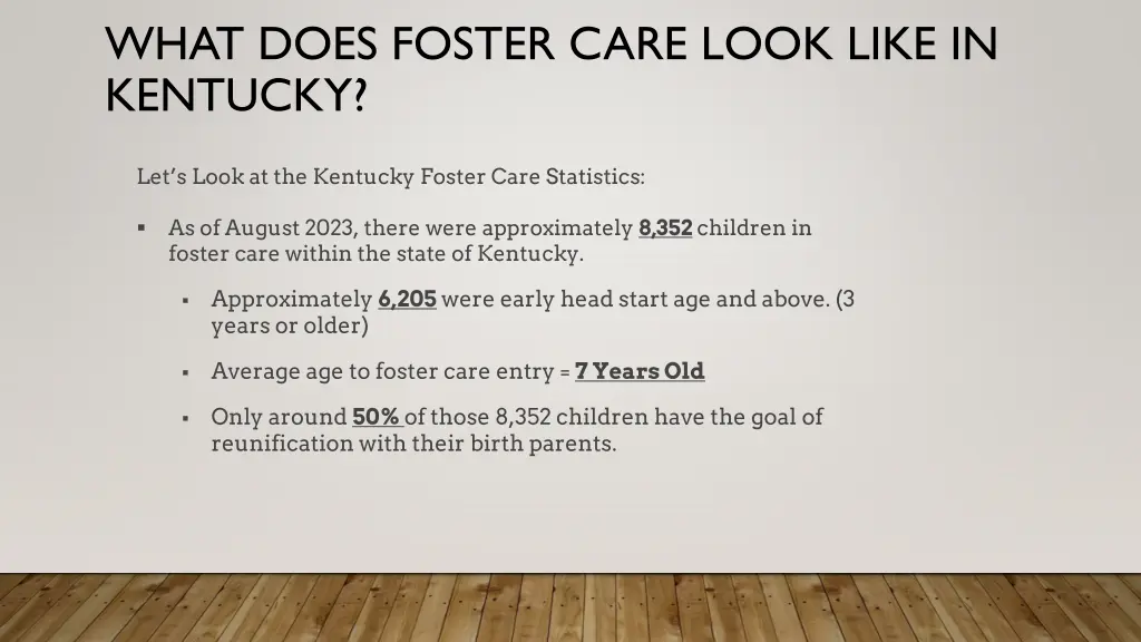 what does foster care look like in kentucky