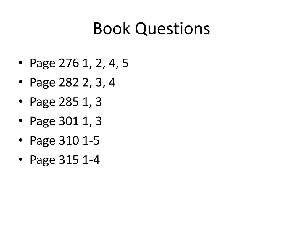 book questions