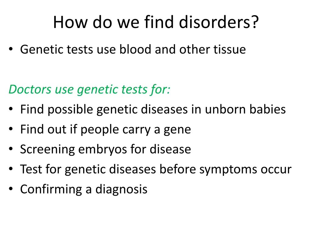 how do we find disorders