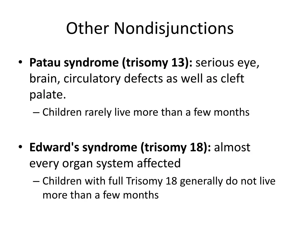 other nondisjunctions