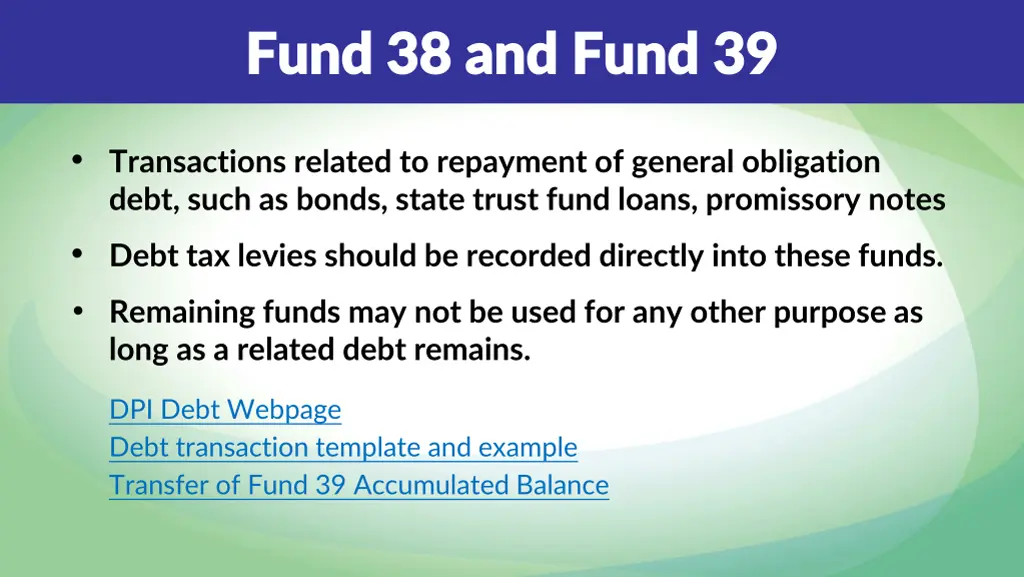 fund 38 and fund 39 fund 38 and fund 39