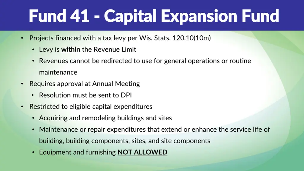 fund 41 fund 41 capital expansion fund capital