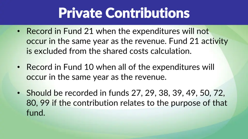 private contributions private contributions