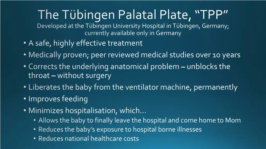 the t bingen palatal plate tpp developed