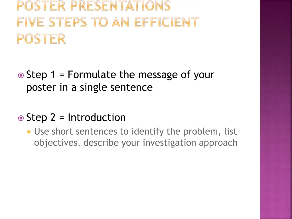 poster presentations five steps to an efficient