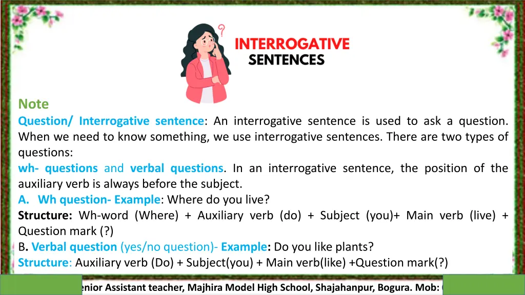 note question interrogative sentence