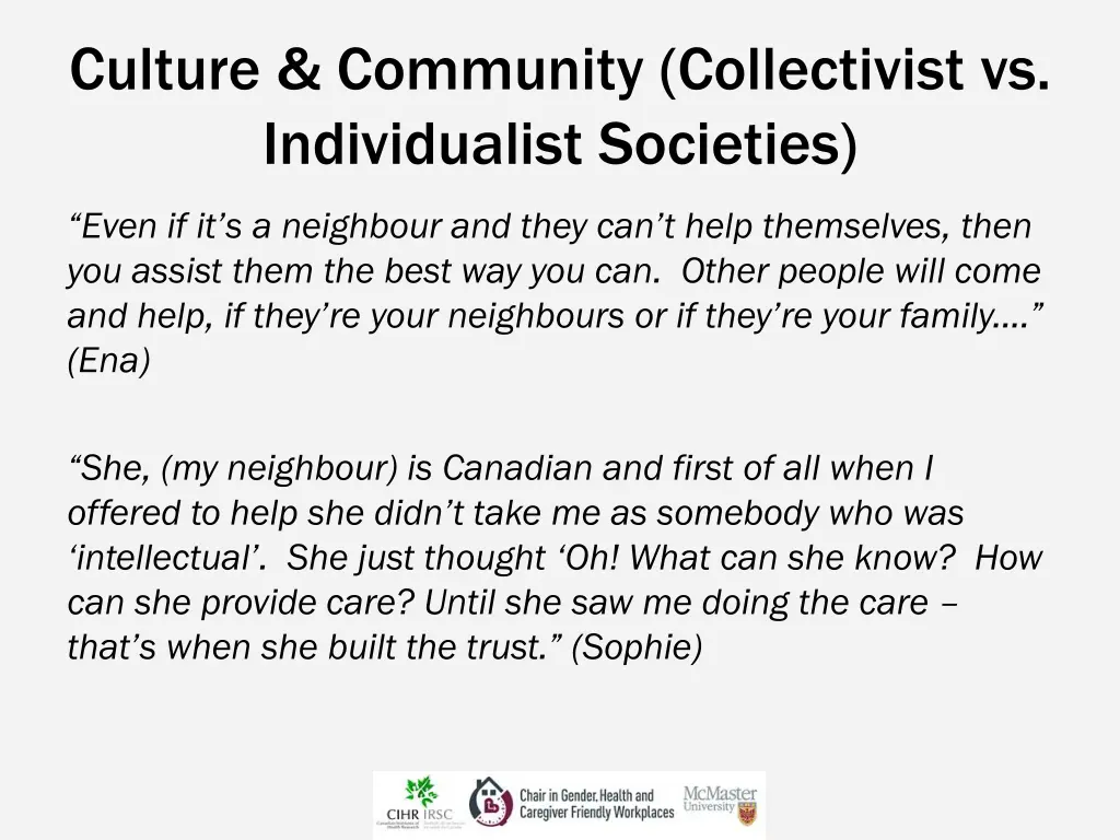 culture community collectivist vs individualist