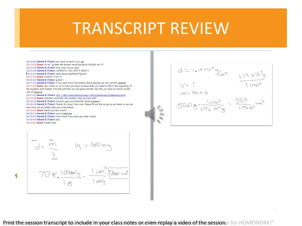 transcript review