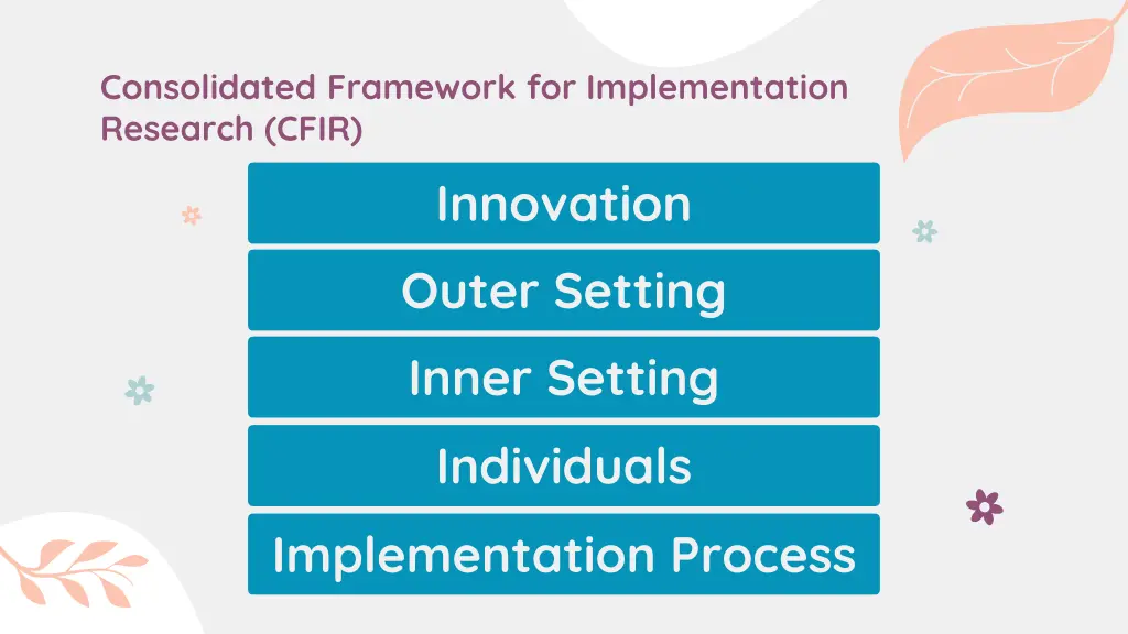 consolidated framework for implementation