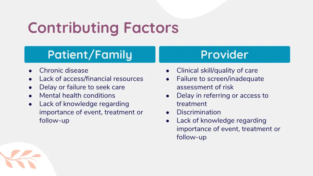 contributing factors