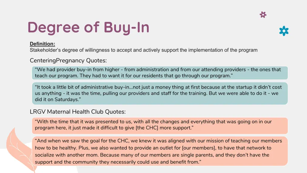 degree of buy in