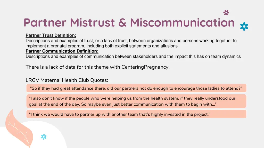 partner mistrust miscommunication