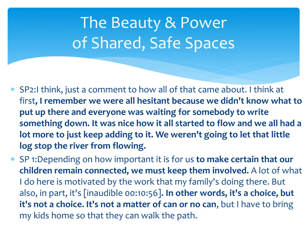 the beauty power of shared safe spaces