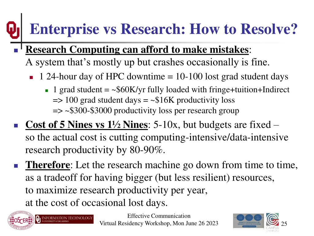 enterprise vs research how to resolve