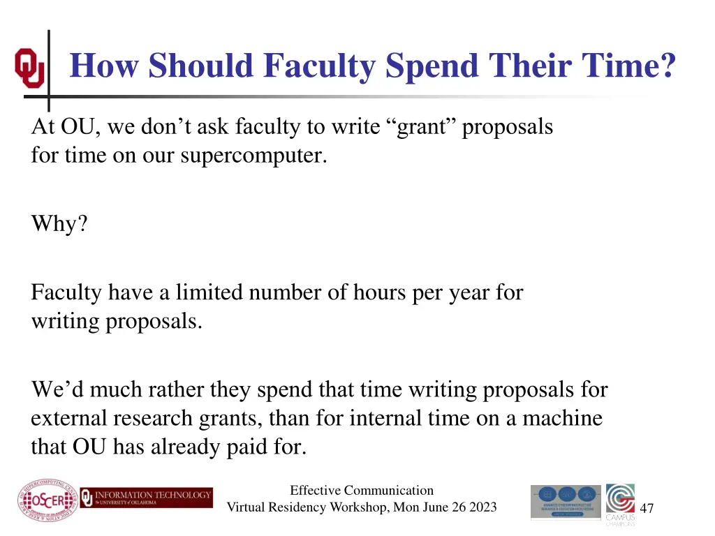 how should faculty spend their time