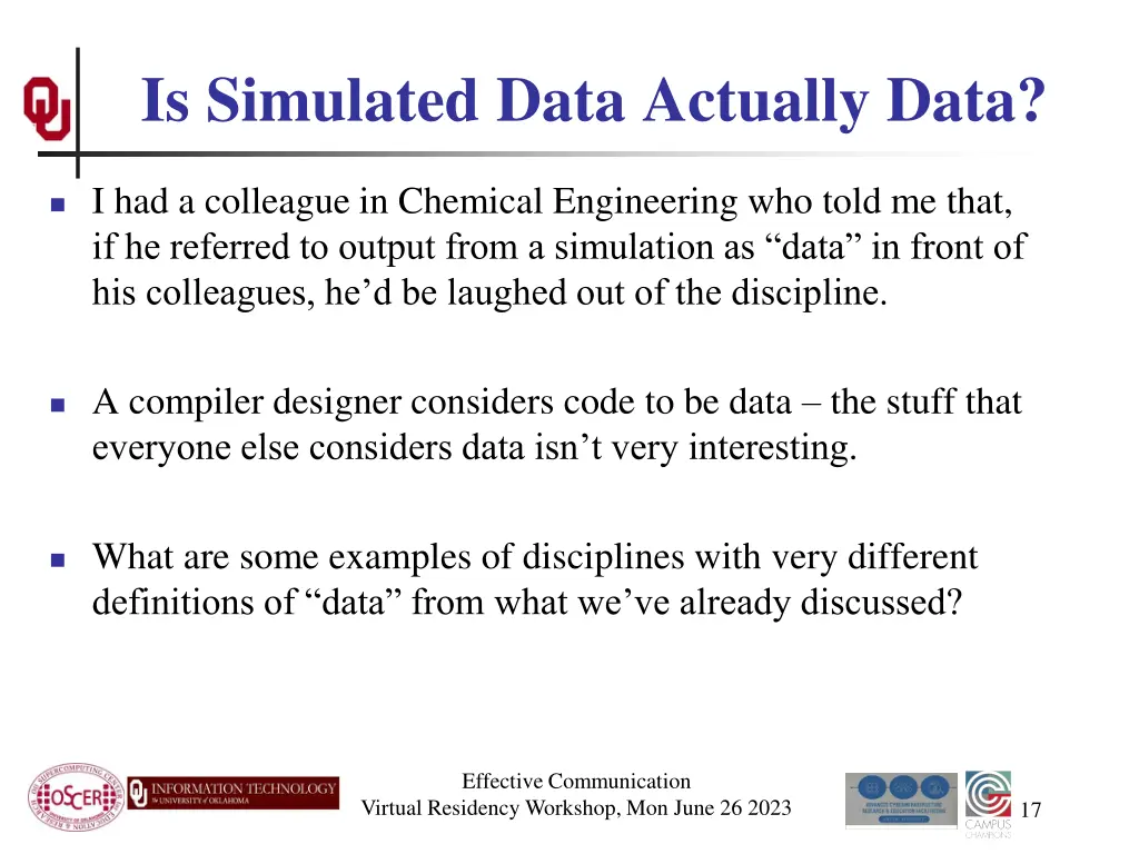 is simulated data actually data