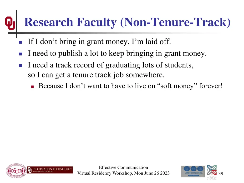 research faculty non tenure track