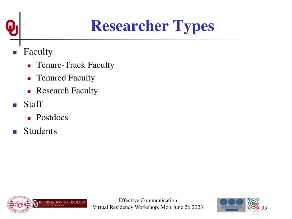 researcher types